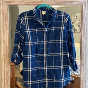 J. Crew blue plaid button down
